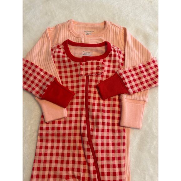 Member’s mark tight fit sleep play SzNB red  pink combo x2 pack Chritmas 100% - Picture 5 of 5